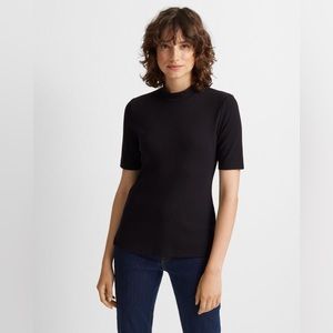 Club Monaco Mock Neck Short Sleeve Tee in Dark Blue